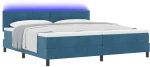 vidaXL Κρεβάτι με Στρώμα & LED Σκούρο Μπλε 200x200 εκ. Βελούδο