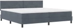 vidaXL Κρεβάτι Box Spring με Ματράς & LED Σκούρο Γκρι 200x200 εκ. Βελούδο