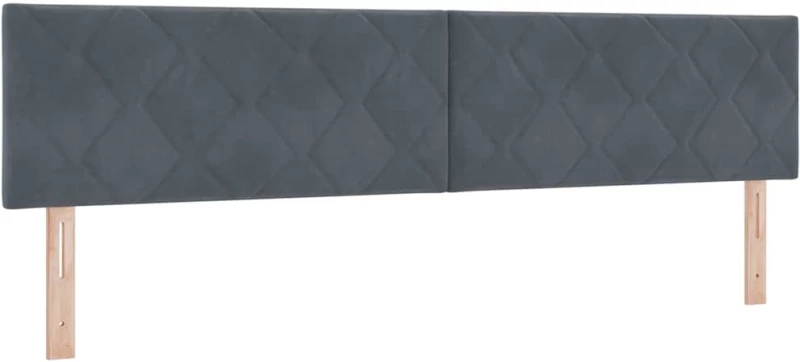 vidaXL Κρεβάτι Box Spring με Ματράς & LED Σκούρο Γκρι 200x200 εκ. Βελούδο