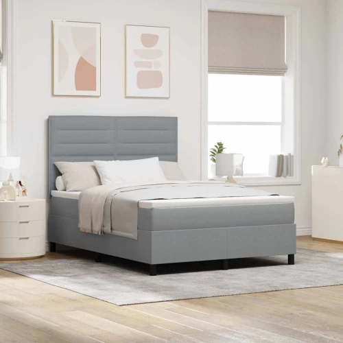 vidaXL Κρεβάτι με Ελατήρια και Στρώμα Γκρι 160x200 cm Υφασμάτινη