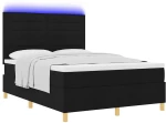 vidaXL Κρεβάτι με Στρώμα και LED Μαύρο 140x200 εκ. Υφάσματος