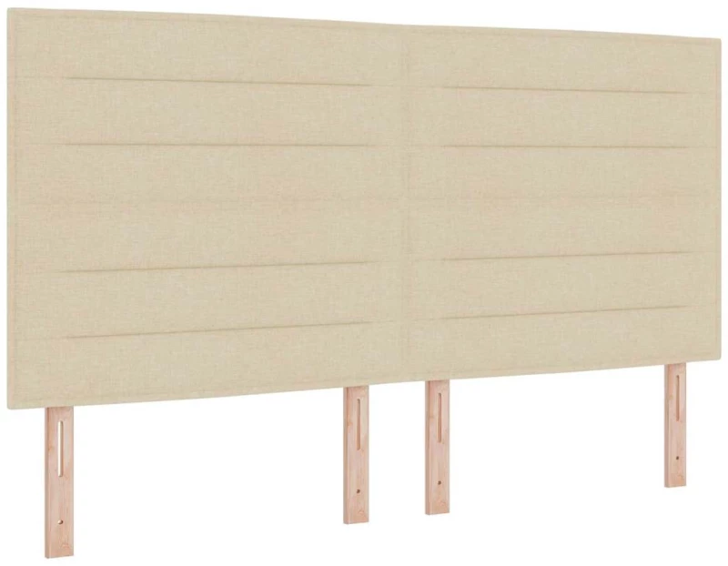vidaXL Κρεβάτι Box Spring με Στρώμα & LED Κρέμα 180x200 εκ. Ύφασμα