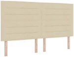 vidaXL Κρεβάτι Box Spring με Στρώμα & LED Κρέμα 180x200 εκ. Ύφασμα