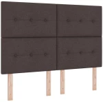 vidaXL Κρεβάτι Box Spring με Στρώμα & LED Καφέ Σκούρο 140x200 εκ. Υφάσματος