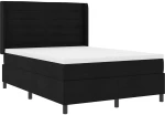 Κρεβάτι Box Spring vidaXL με Στρώμα & LED Μαύρο 140x200 εκ Υφασμάτινο