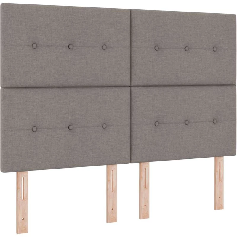 κρεβάτι box spring με στρώμα και LED σε ταχίνη 140x190 εκ υφάσματος