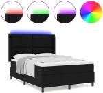 vidaXL Κρεβάτι με Ελατήρια και Στρώμα & LED Μαύρο 160x200 εκ