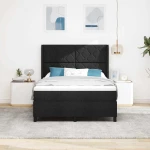 vidaXL Κρεβάτι με Ελατήρια και Στρώμα & LED Μαύρο 160x200 εκ
