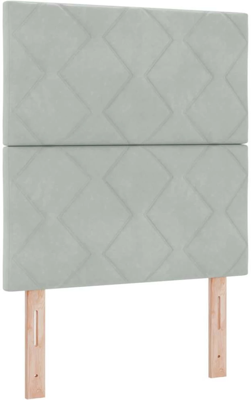 vidaXL Κρεβάτι με Ματράς & LED Ανοιχτό Γκρι 80x200 εκ Βελούδο