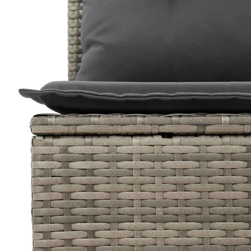 vidaXL Σετ Κήπου 13 τεμαχίων με Γκρι Πολυ Rattan Μαξιλάρια