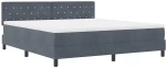 vidaXL Κρεβάτι Box Spring με Mattress Σκούρο Γκρι Super King Βελούδο