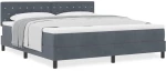 vidaXL Κρεβάτι Box Spring με Mattress Σκούρο Γκρι Super King Βελούδο