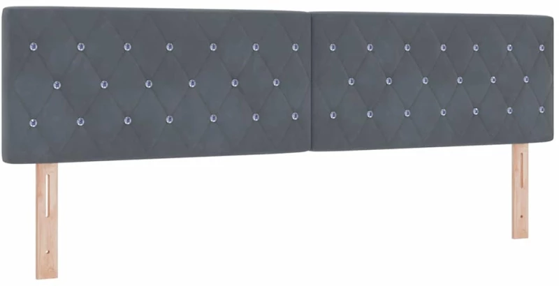 vidaXL Κρεβάτι Box Spring με Mattress Σκούρο Γκρι Super King Βελούδο