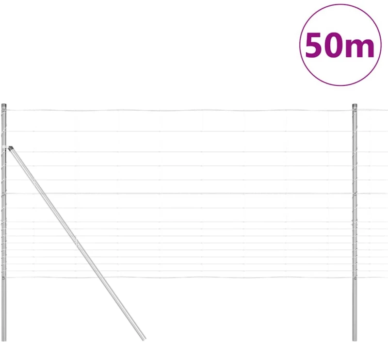 vidaXL Φράχτης Γηπέδου 1.2x50μ Γαλβανισμένο Ατσάλι