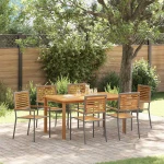 vidaXL Σετ Τραπεζαρίας Κήπου 7 pcs Γκρι 150 x 90 x 74 cm