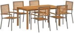 vidaXL Σετ Τραπεζαρίας Κήπου 7 pcs Γκρι 150 x 90 x 74 cm