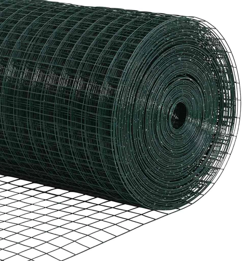 vidaXL Επικαλυμμένο Συρματόπλεγμα Πράσινο 0,8x50 μ Χάλυβας