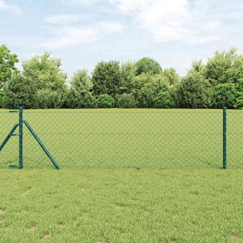 vidaXL Φράχτης Πράσινο 25 x 0.8 m Γαλβανισμένο Ατσάλι