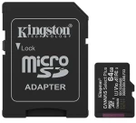 MEMORY MICRO SDXC 64GB UHS-I/W/ADAPTER SDCS3/64GB KINGSTON