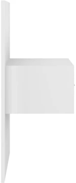vidaXL Κεφαλάρι Κρεβατιού με Κομοδίνα Λευκό από Επεξεργασμένο Ξύλο