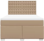 vidaXL Κρεβάτι Boxspring με Στρώμα Καπουτσίνο 160x200εκ.από Συνθ.Δέρμα
