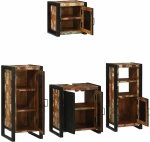 vidaXL Σετ Επίπλων Μπάνιου 4 pcs Πολύχρωμο Στερεό ανακτημένο ξύλο