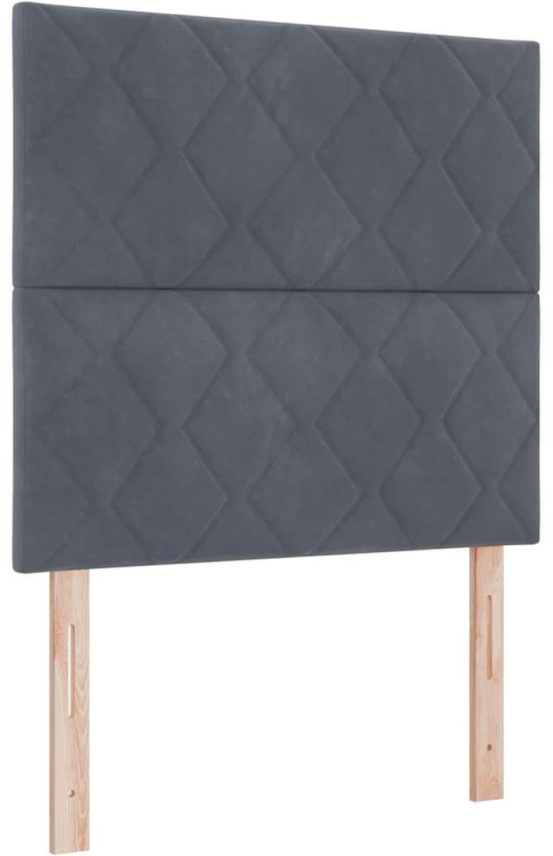 vidaXL Box Spring Bed με Μαξιλάρι & Πάγκο Σκούρο Γκρι 120x190 εκ. Βελούδο