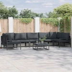 vidaXL Σετ Καναπέ Κήπου 8 pcs Ανθρακί Ατσάλι