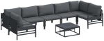 vidaXL Σετ Καναπέ Κήπου 8 pcs Ανθρακί Ατσάλι