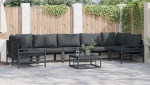 vidaXL Σετ Καναπέ Κήπου 8 pcs Ανθρακί Ατσάλι