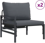 vidaXL Σετ Καναπέ Κήπου 9 pcs Ανθρακί Ατσάλι