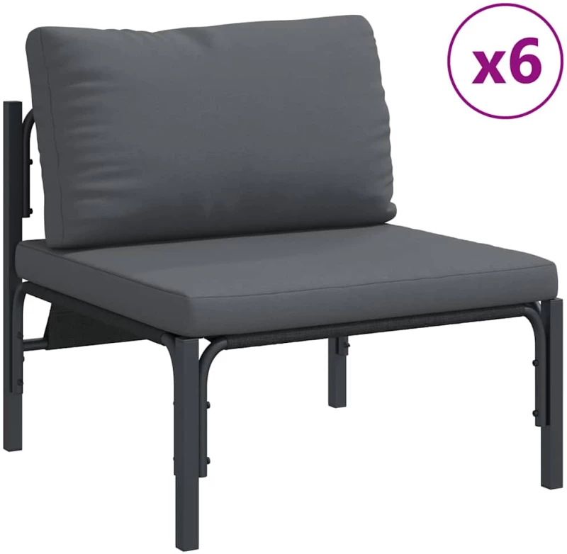 vidaXL Σετ Καναπέ Κήπου 9 pcs Ανθρακί Ατσάλι