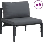 vidaXL Σετ Καναπέ Κήπου 9 pcs Ανθρακί Ατσάλι