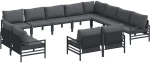 vidaXL Σετ Καναπέ Κήπου 12 pcs Ανθρακί Ατσάλι