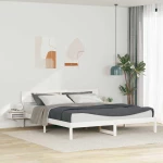 vidaXL Σκελετός Κρεβατιού Λευκό 200 x 200 cm Μασίφ ξύλο πεύκου