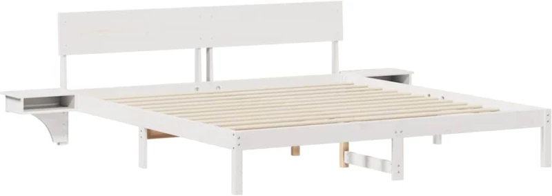vidaXL Σκελετός Κρεβατιού Λευκό 200 x 200 cm Μασίφ ξύλο πεύκου