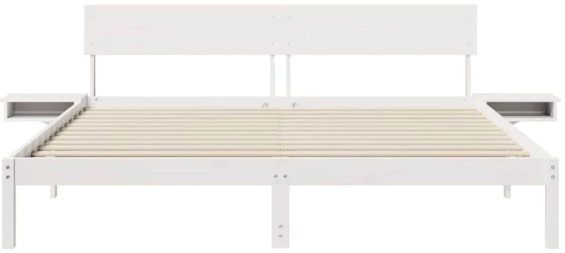 vidaXL Σκελετός Κρεβατιού Λευκό 200 x 200 cm Μασίφ ξύλο πεύκου
