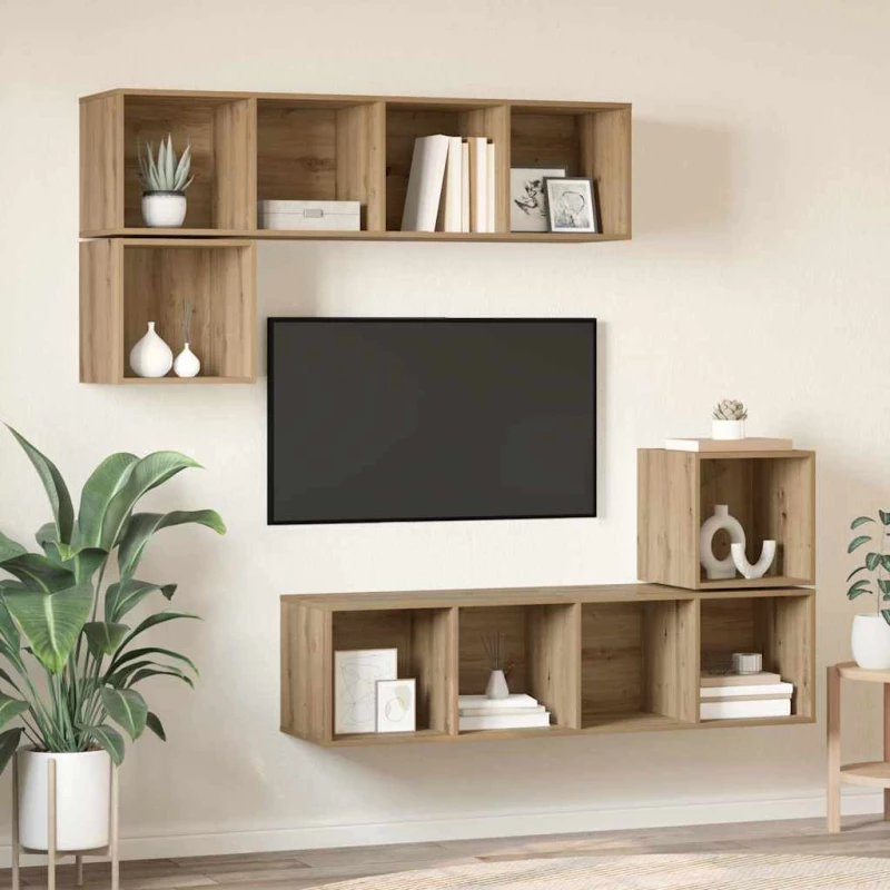 vidaXL Σετ επίπλου τηλεόρασης 4 pcs artisan δρυς 37 x 37 x 142.5 εκ