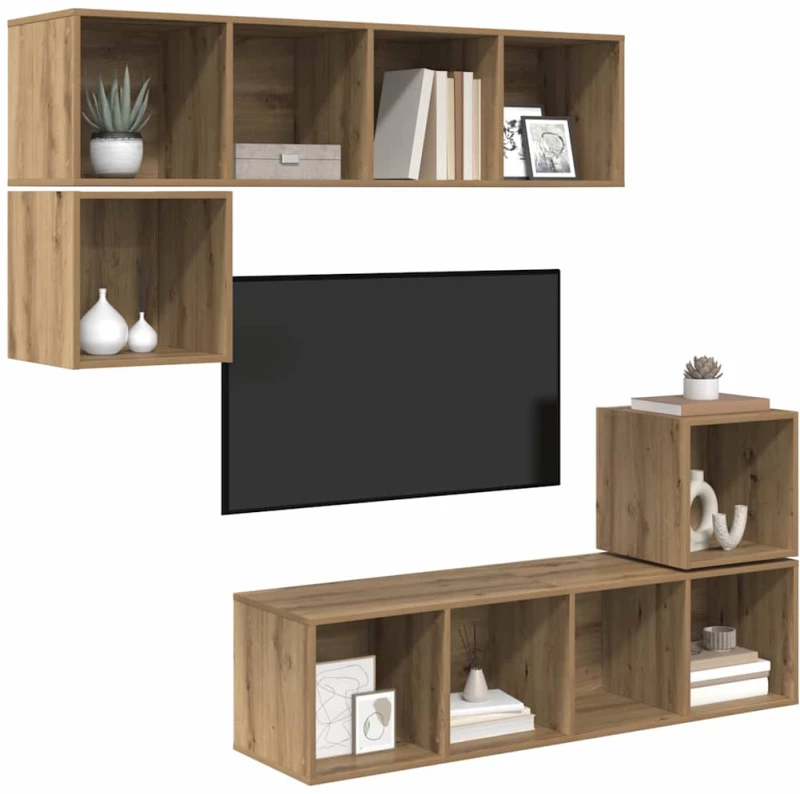 vidaXL Σετ επίπλου τηλεόρασης 4 pcs artisan δρυς 37 x 37 x 142.5 εκ