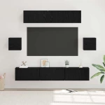 vidaXL Σετ επίπλου τηλεόρασης 7 pcs Μαύρη δρυς 80 x 30 x 30 εκ