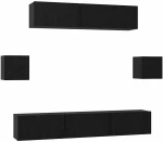 vidaXL Σετ επίπλου τηλεόρασης 7 pcs Μαύρη δρυς 80 x 30 x 30 εκ