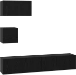 vidaXL Σετ επίπλου τηλεόρασης 4 pcs Μαύρη δρυς 80 x 30 x 30 εκ