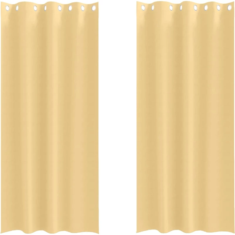 vidaXL Κουρτίνες με κουρτίνες 2 pcs Μπεζ 245 x 140 εκ. Πολυεστέρας