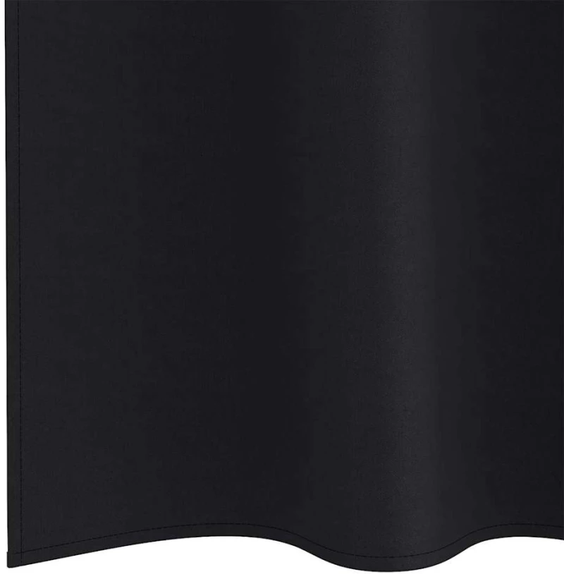 vidaXL Κουρτίνες με κουρτίνες 2 pcs Μαύρο 245 x 140 εκ. Πολυεστέρας
