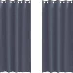 vidaXL Κουρτίνες με κουρτίνες 2 pcs Ανθρακί 245 x 140 εκ. Πολυεστέρας