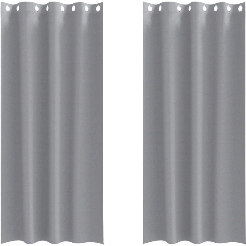 vidaXL Κουρτίνες 2 pcs Ανοιχτό γκρι 245 x 140 εκ. Πολυεστέρας