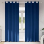 vidaXL Κουρτίνες 2 pcs Σκούρο Μπλε 245 x 140 εκ. Πολυεστέρας