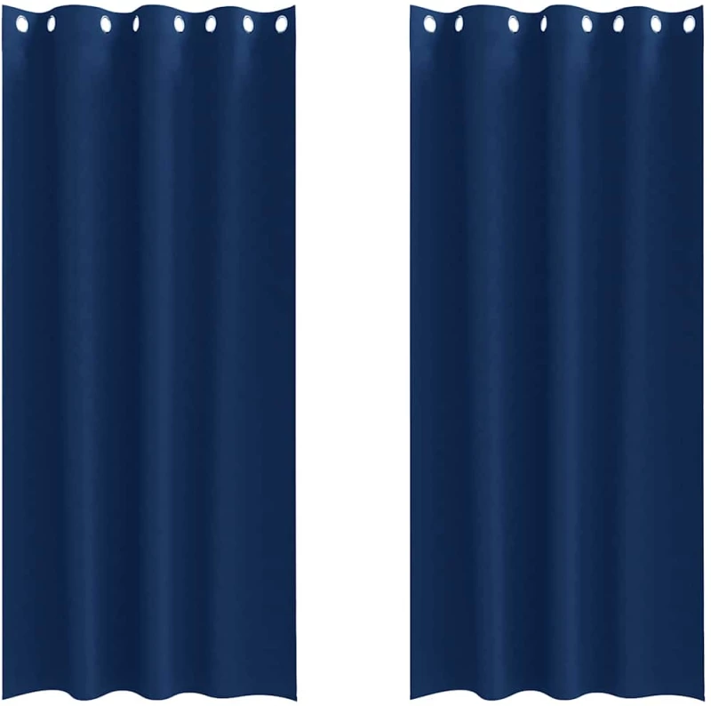vidaXL Κουρτίνες 2 pcs Σκούρο Μπλε 245 x 140 εκ. Πολυεστέρας