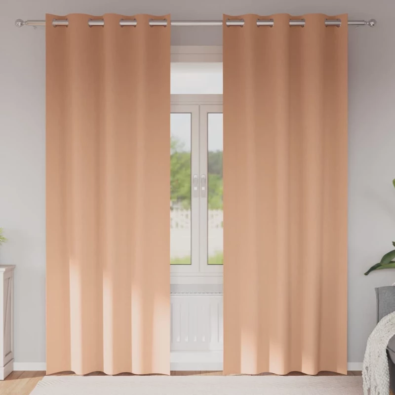 vidaXL Κουρτίνες 2 pcs Ανοιχτό καφέ 245 x 140 εκ. Πολυεστέρας