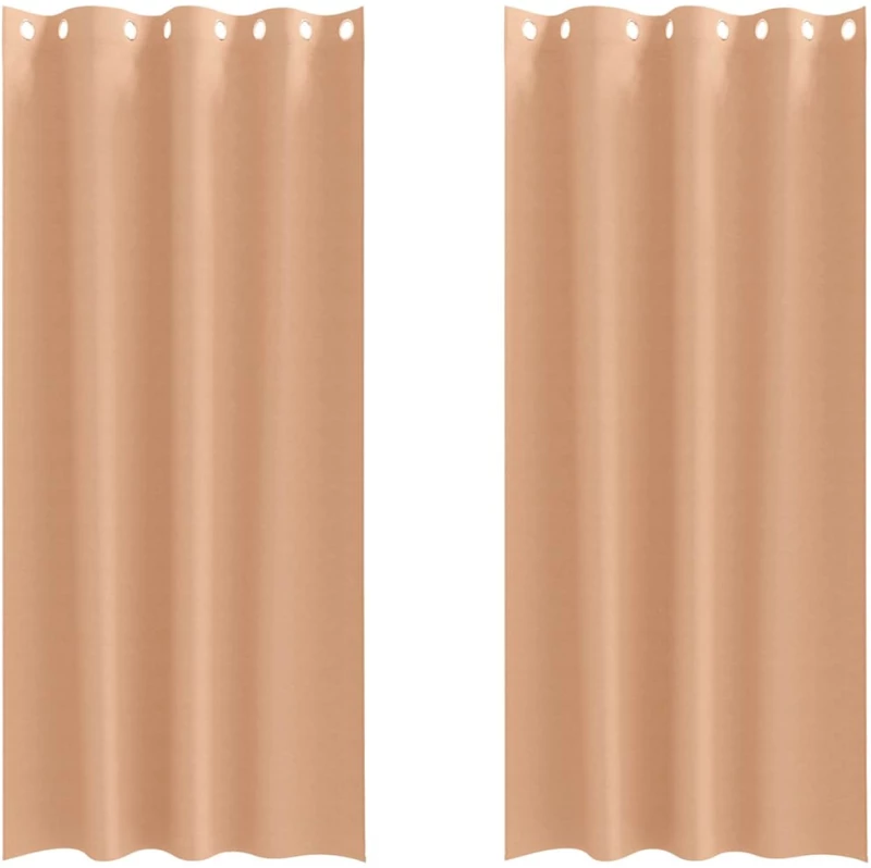 vidaXL Κουρτίνες 2 pcs Ανοιχτό καφέ 245 x 140 εκ. Πολυεστέρας